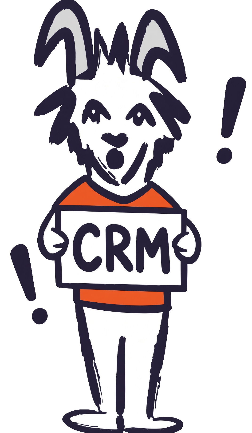 Guild Goat holding a sign that says CRM